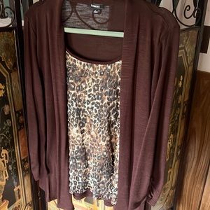 Elementz size L one piece animal print front /brown